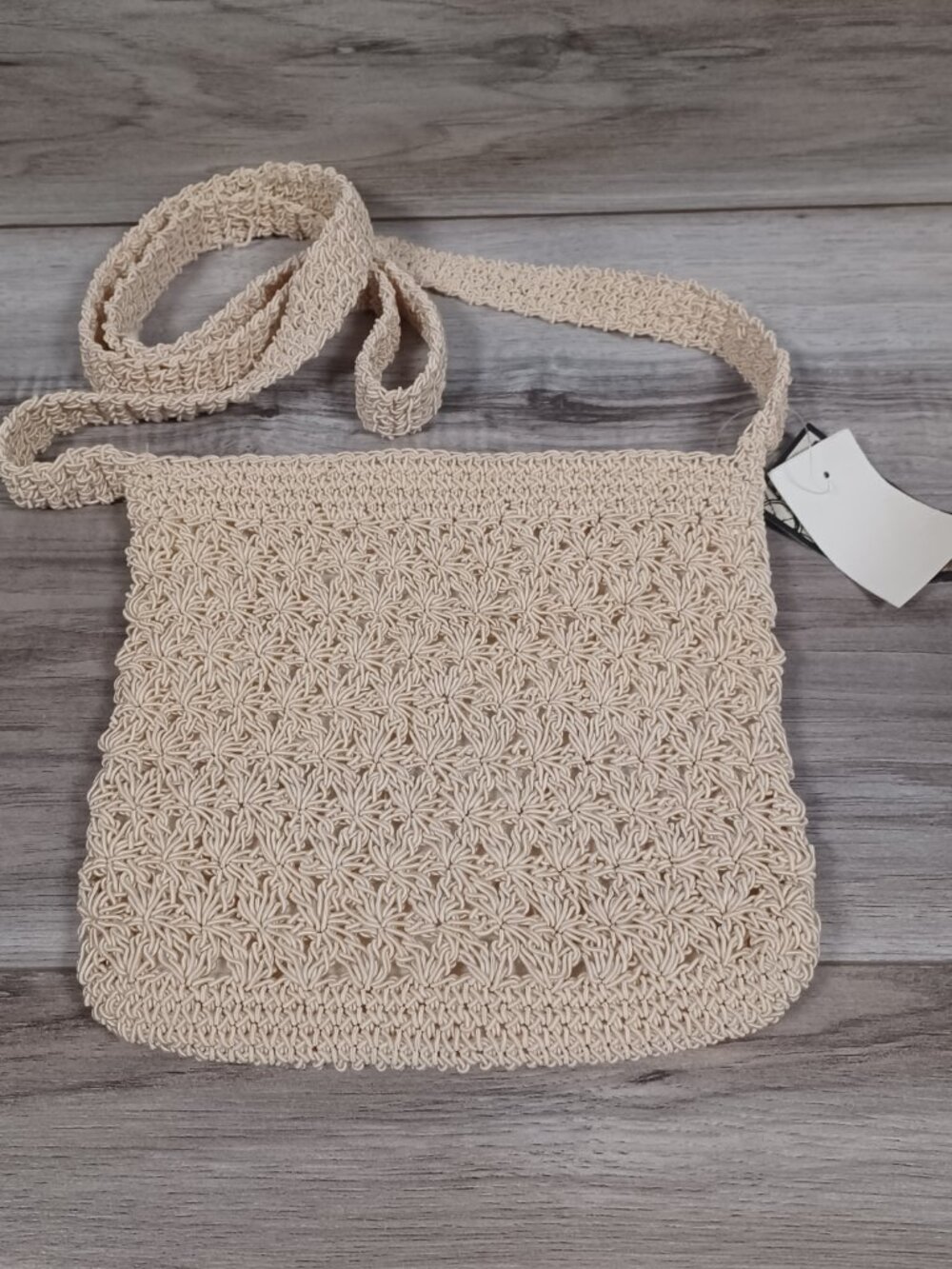 NWT Pacific Connections Beautiful Crochet Crossbody Cream Colored Small Purse - Picture 4 of 8